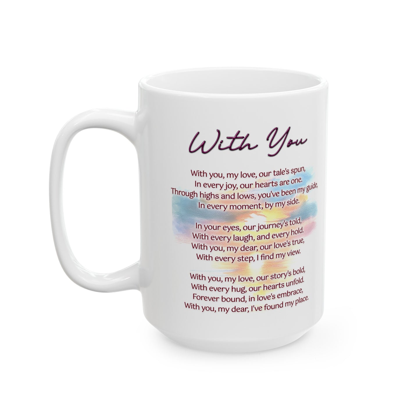 Loving Couple "With You" Coffee Mug Valentines Day Gift, Wedding Gift Anniversary Gift, Gift For Her, Couples Gift, Gift For Wife Style 9