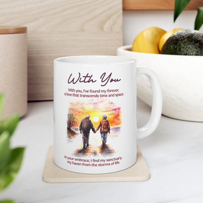 Loving Couple "With You" Coffee Mug Valentines Day Gift, Wedding Gift Anniversary Gift, Gift For Her, Couples Gift, Gift For Wife Style 10