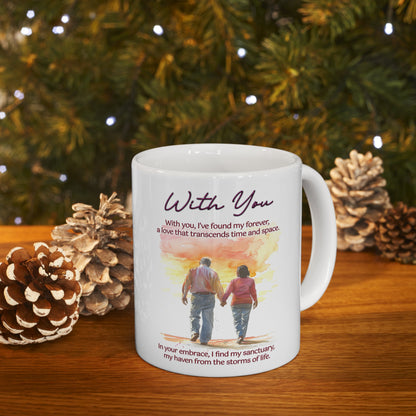 Loving Couple "With You" Coffee Mug Valentines Day Gift, Wedding Gift Anniversary Gift, Gift For Her, Couples Gift, Gift For Wife Style 4