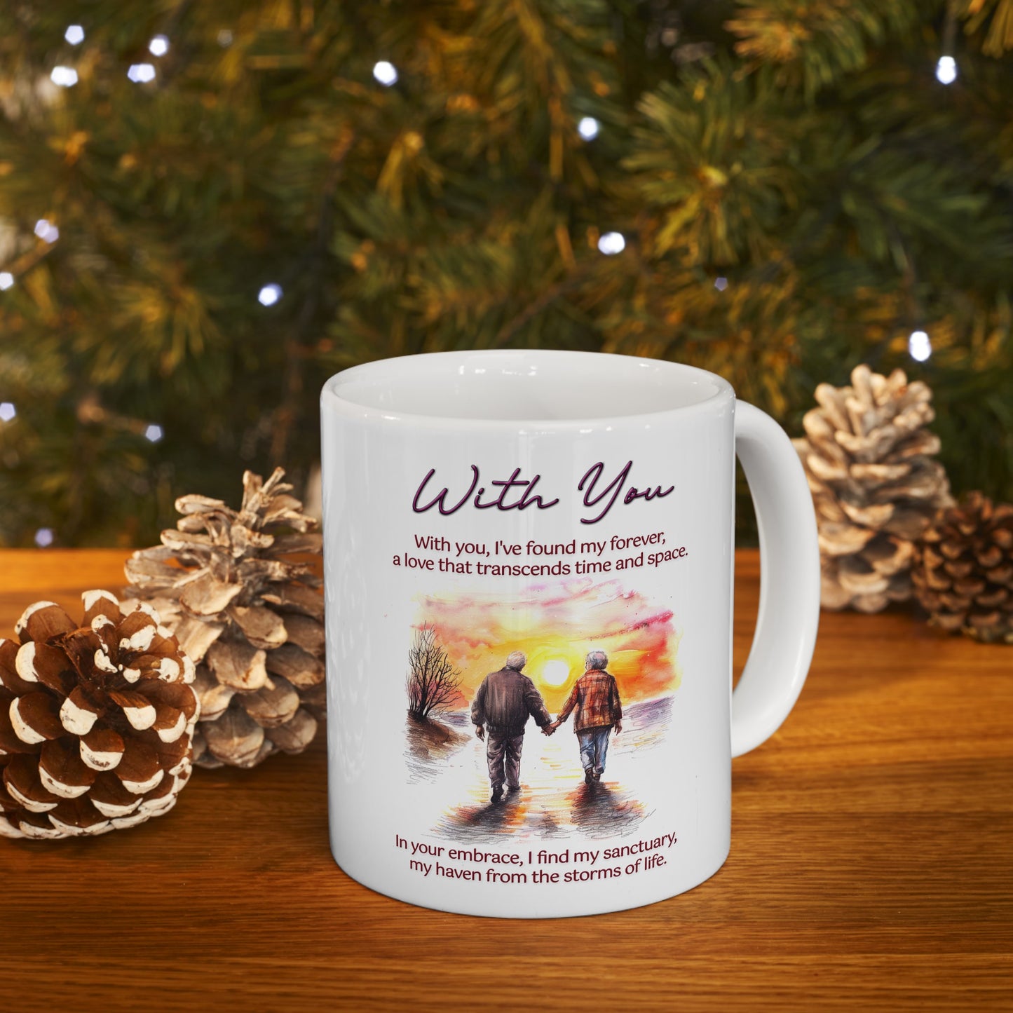 Loving Couple "With You" Coffee Mug Valentines Day Gift, Wedding Gift Anniversary Gift, Gift For Her, Couples Gift, Gift For Wife Style 10